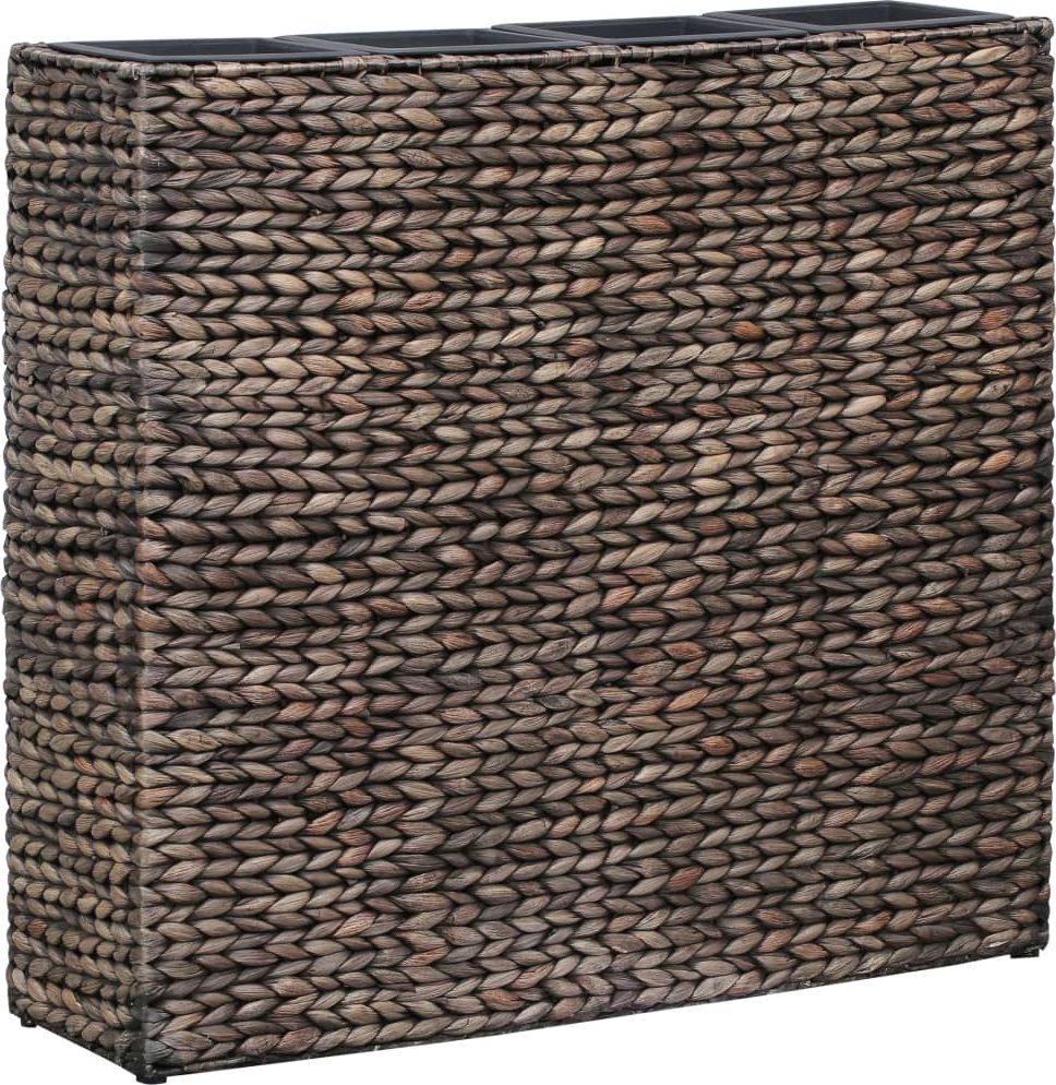 vidaXL Donica ogrodowa z 4 wkładami, hiacynt wodny, brązowa