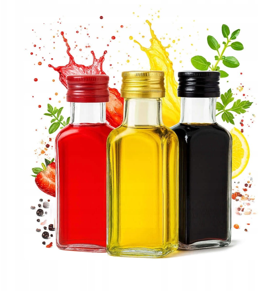 Bimberek Butelka QUADRA 100ml z ZAKRĘTKA na WÓDKĘ SOK BUTELKI SZKLANE