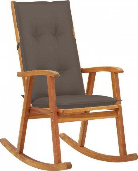 vidaXL Fotel bujany z poduszkami, lite drewno akacjowe