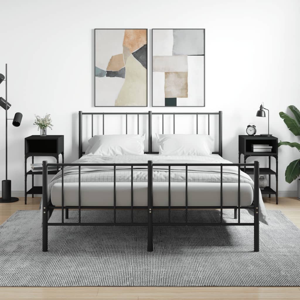 vidaXL Stoliki nocne, 2 szt., czarne, 35x34,5x70 cm