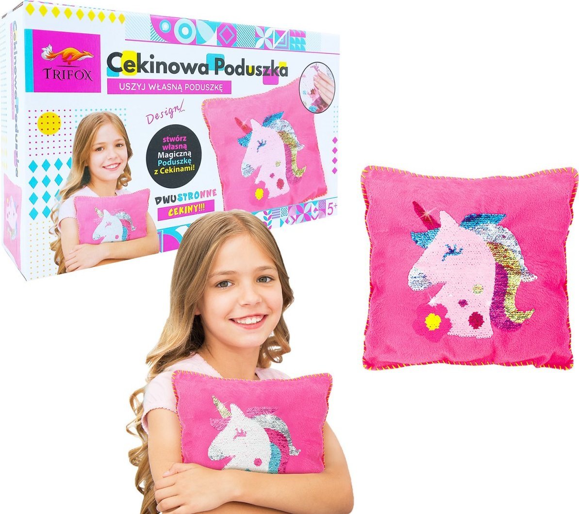 ZESTAW KREATYWNY PODUSZKA CEKINOWA