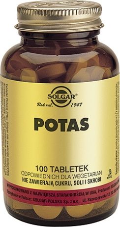 Solgar SOLGAR Potas tabl. 100 tabl.