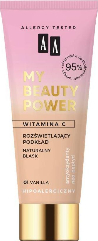 AA AA My Beauty Power rozświetlający podkład 01 Vanilla 30ml