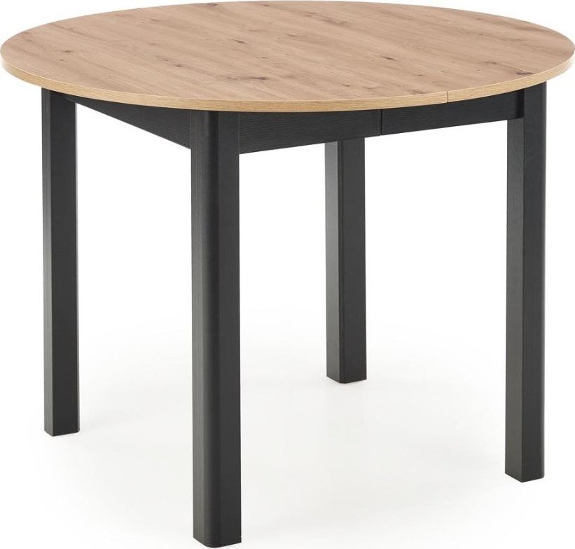 Halmar Stół RINGO 102(142)x102 dąb/czarny rozkładany