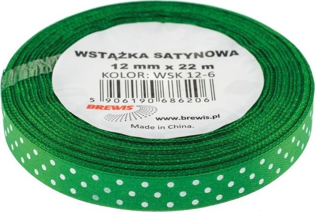 BREWIS Wstążka satynowa BREWIS kropki 12mm x 22m kolor 6 Brewis