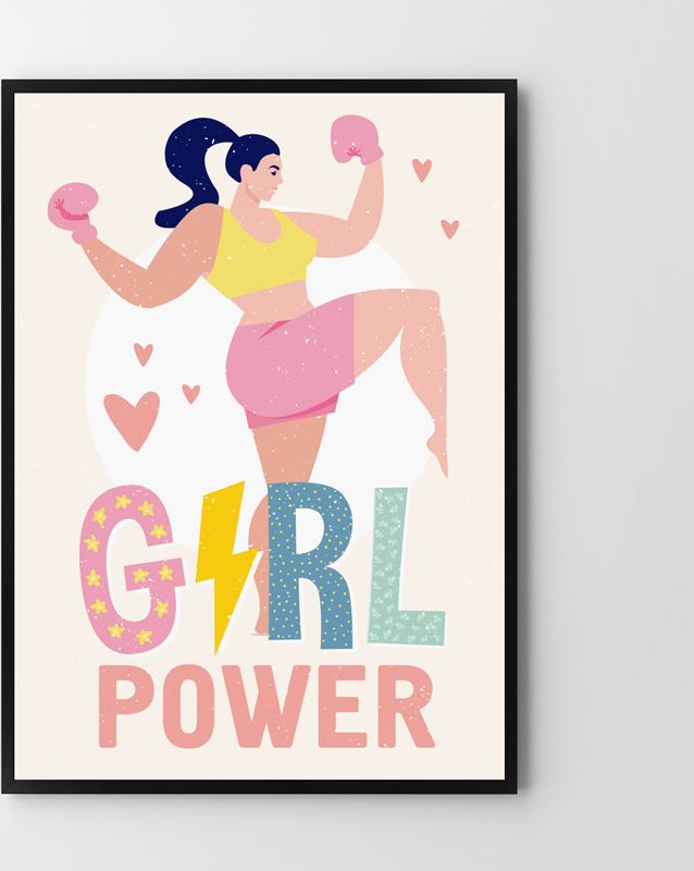 Hog Studio Girl power pink (Płótno 50x70cm)