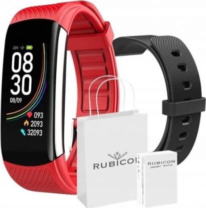 Smartband Rubicon C6 RNCE59 Czarny + Czerwony Pasek