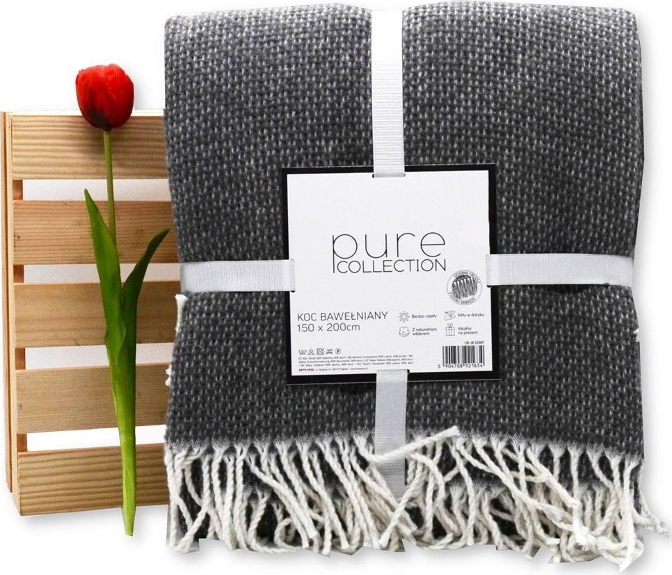 estilex Koc Bawełniany 150X200 - Szary