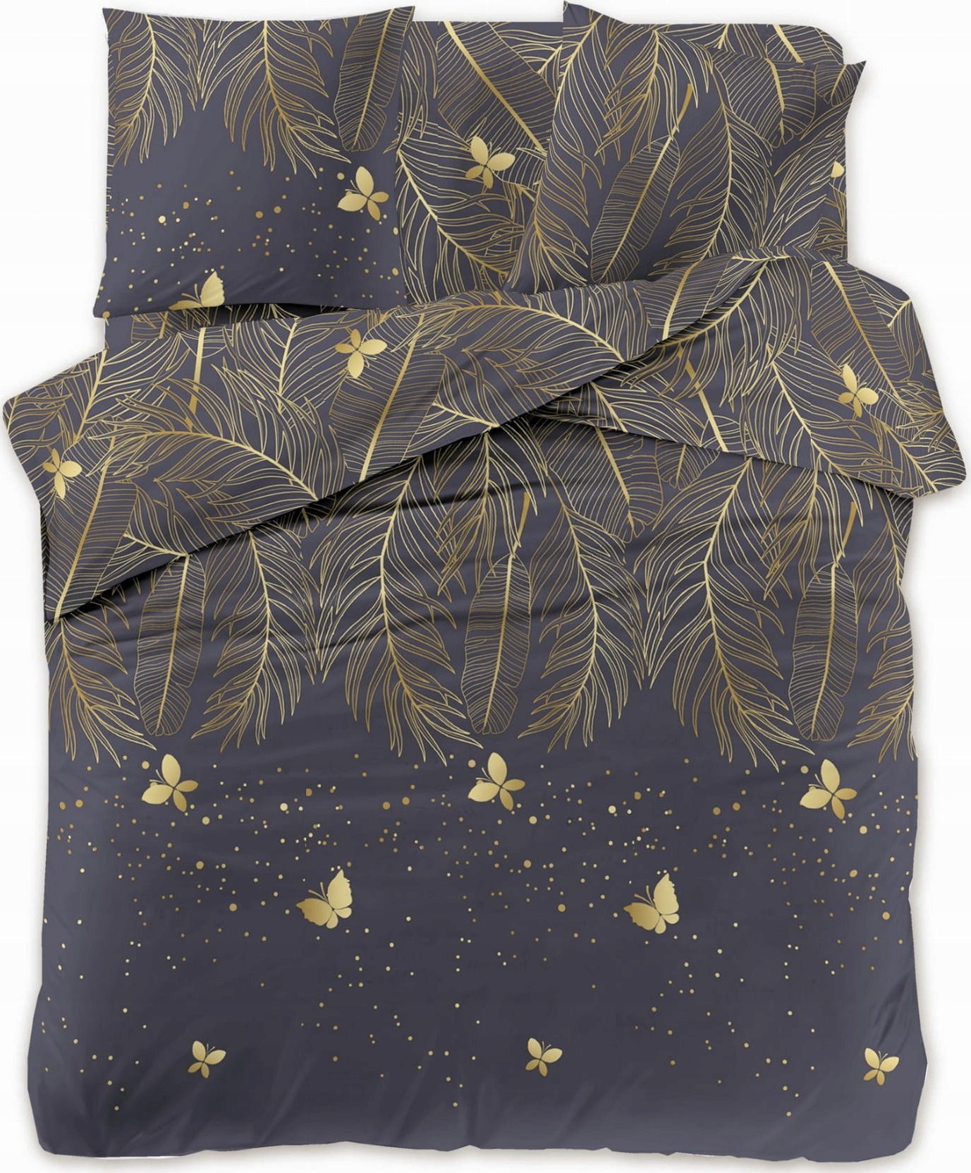 Cotton World Komplet pościeli 3D Złote Palmy 160x200 3-częściowy