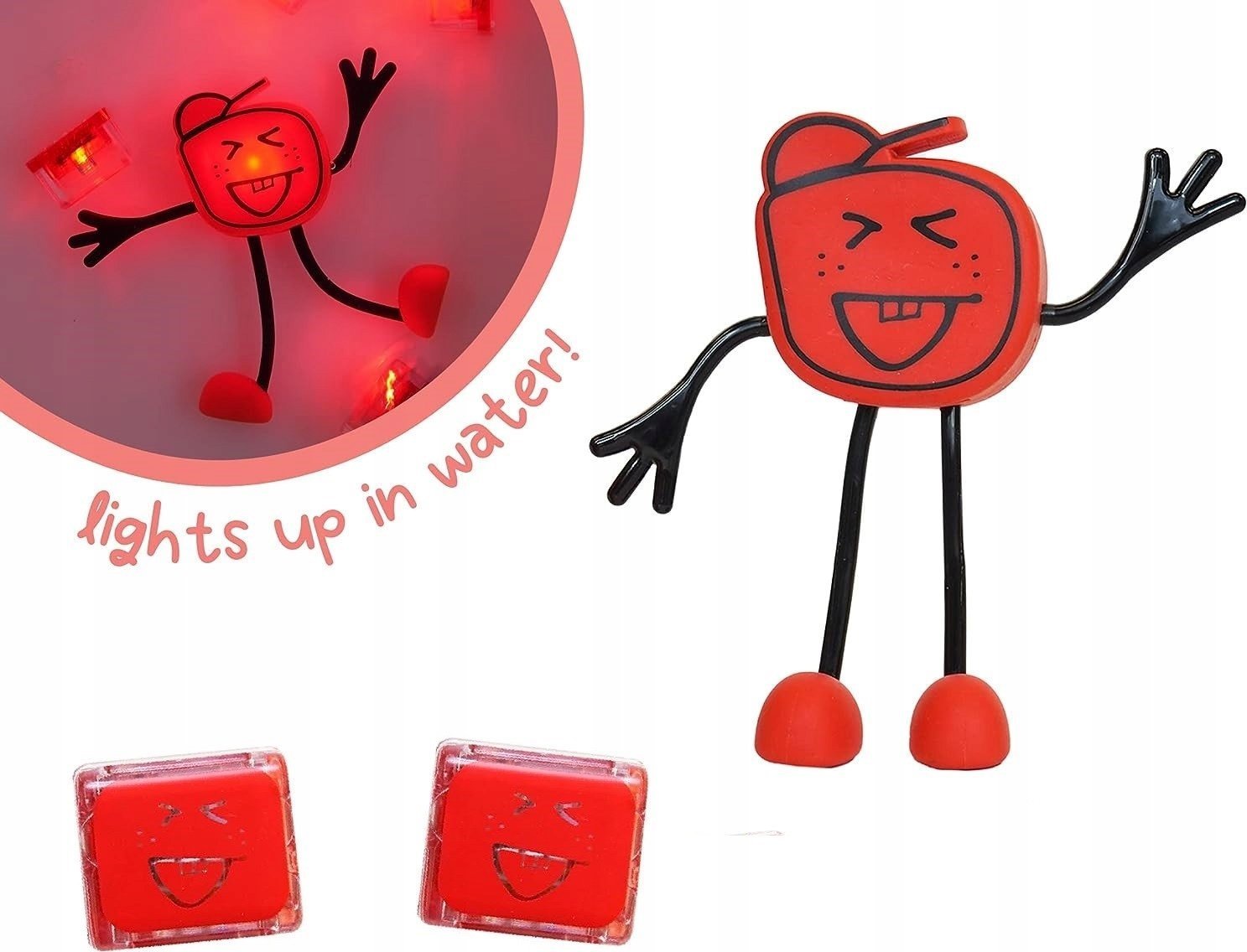 Duronic Glo Pals, Postać do kąpieli Sammy - zestaw z dwiema kostkami sensorycznymi świecącymi w wodzie