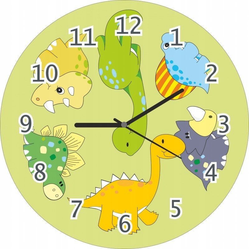 naSciane Zegar ścienny Dinozaury DINO do pokoju na prezent