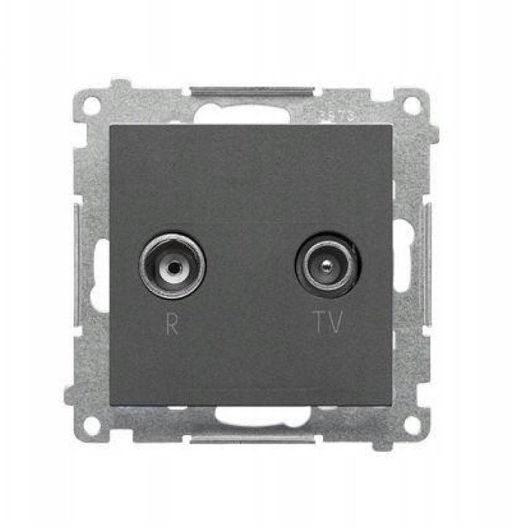 Simon 55 Gniazdo antenowe R-TV końcowe separowane (moduł). 1x Wejście: 5862 MHz Grafitowy mat TAK.01/116