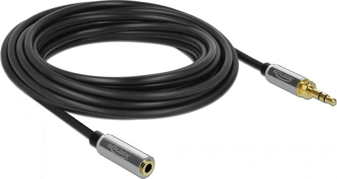Kabel Delock Jack 3.5mm - Jack 3.5mm 5m czarny (85783)