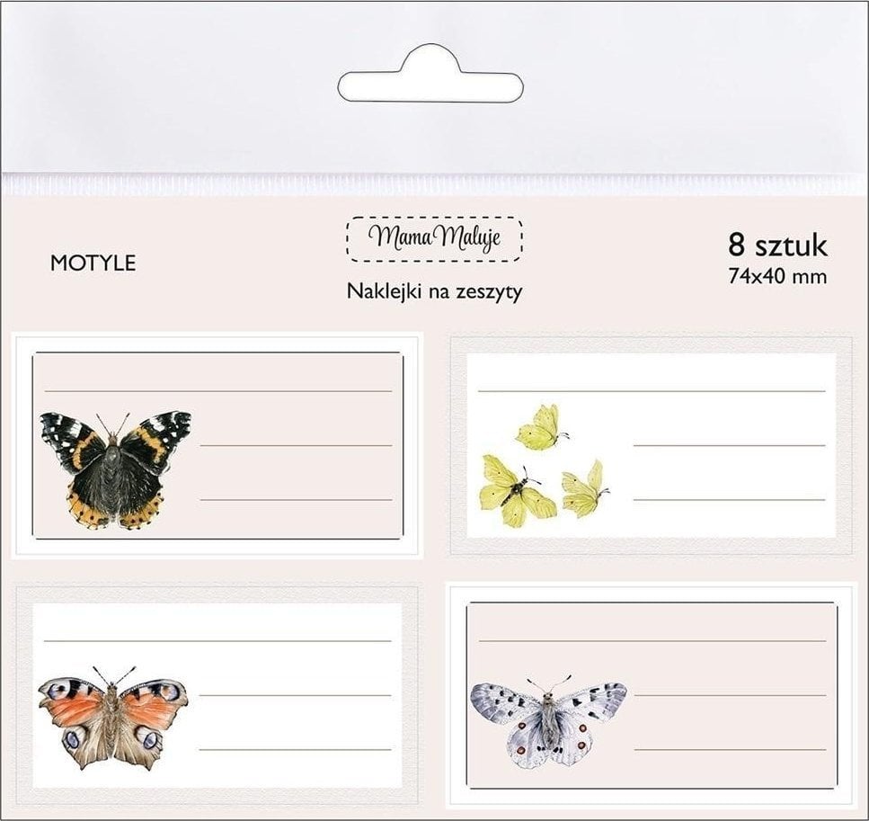 Naklejki na zeszyty Motyle