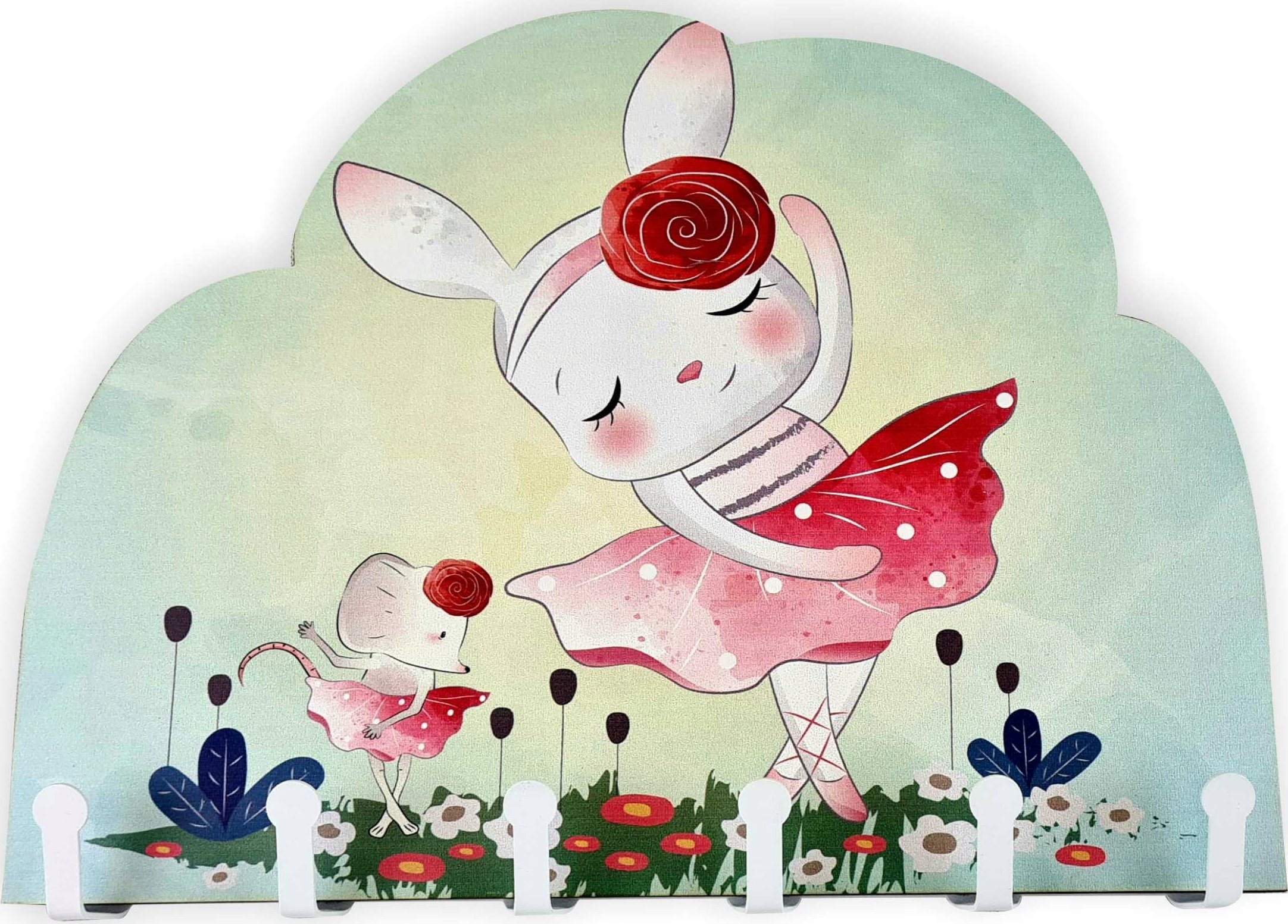 naSciane Wieszak na ubrania plecaki dla dzieci KRÓLIK balet