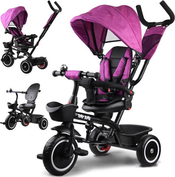 Tiny Bike Rowerek trójkołowy Tiny Bike 3w1 z daszkiem SP0650