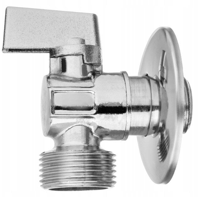 Invena zawór kulowy odcinający z metalowym pokrętłem do baterii, dolnopłuka lub pralki 1/2"x3/8", chrom ZW-11-W10-C