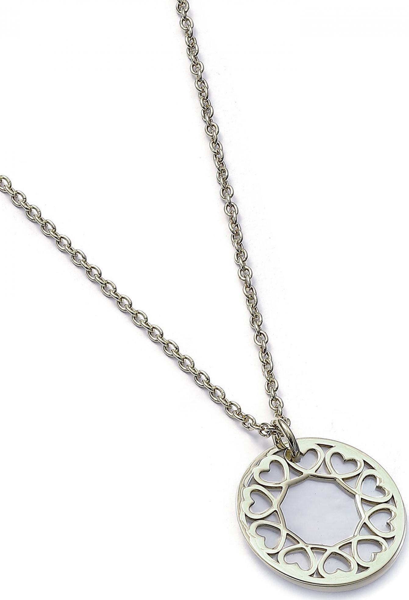 Silver & Gems Srebrny naszyjnik z masą perłową kółeczko ażurowe