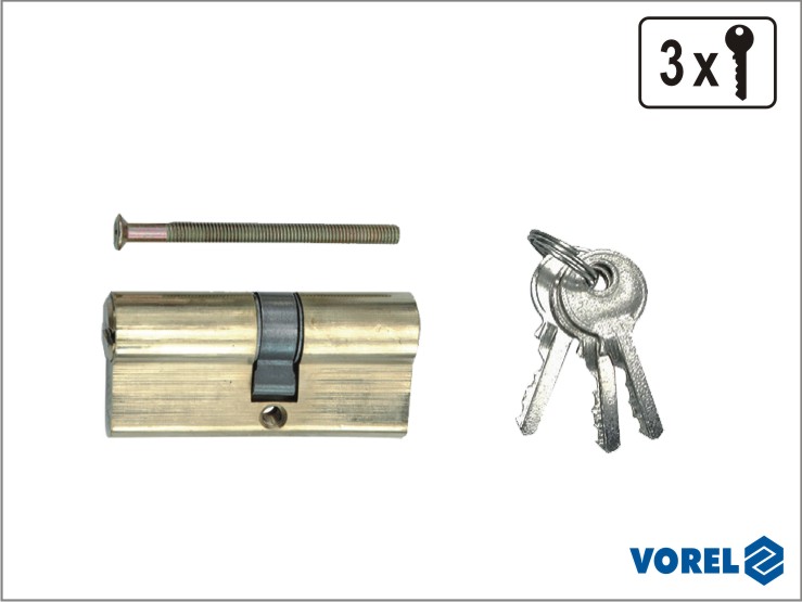 Vorel Wkładka mosiężna 62mm 3 klucze 31/31 (77200)