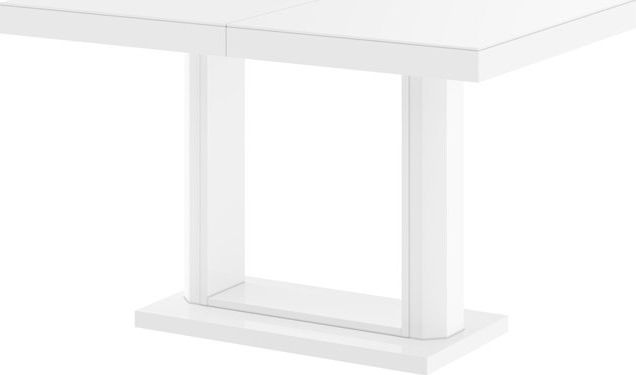 Hubertus Stół QUADRO 120(168)x80 biały połysk rozkładany
