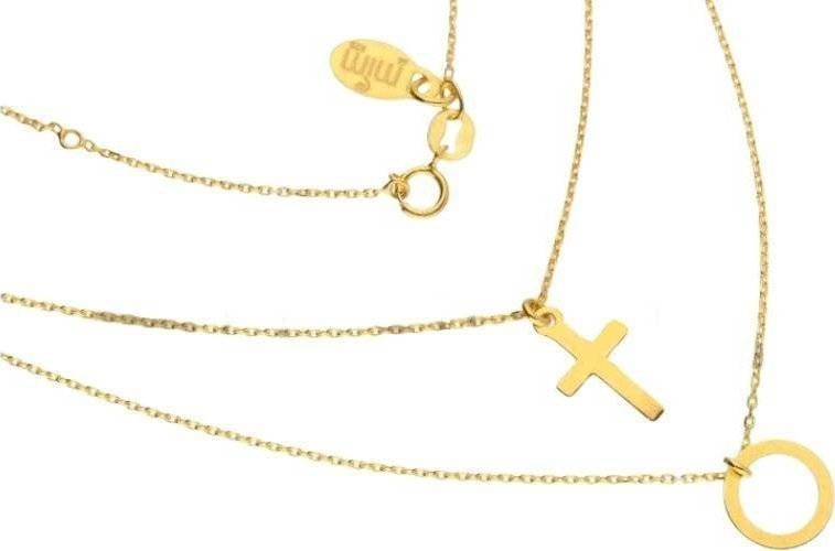 Lovrin Srebrny naszyjnik 925 koło z krzyżykiem