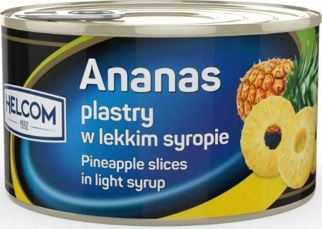 Helcom Helcom Ananas plastry w lekkim syropie 227g