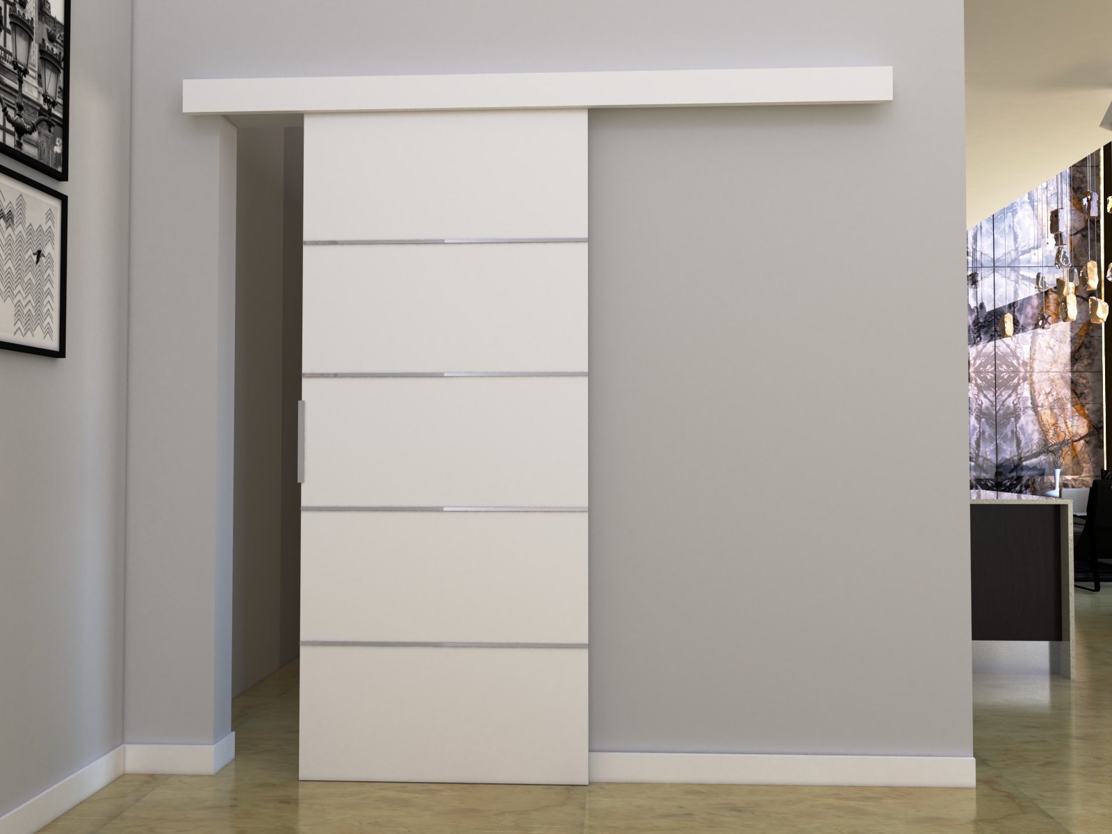 Drzwi Przesuwne Drzwi przesuwne B80 86x205 Białe