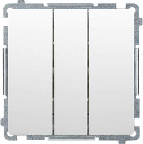 Kontakt-Simon Simon Basic Przycisk potrójny (moduł) 10AX, 250V~, szybkozłącza biały BMP31.01/11
