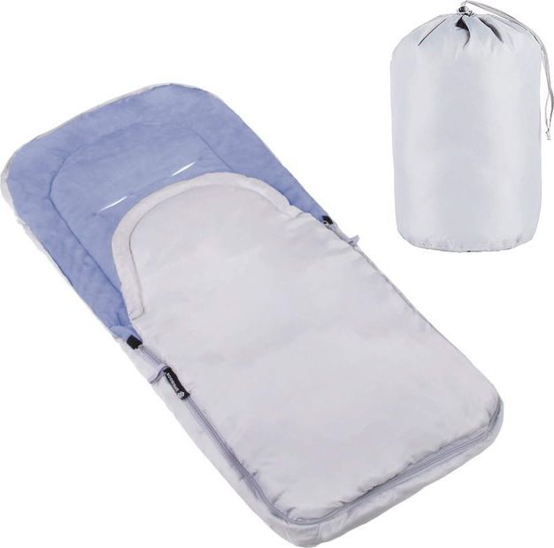 Springos Śpiworek do wózka 4w1, śpiwór do sanek, gondoli z torbą 90 cm szaro-niebieski UNIWERSALNY