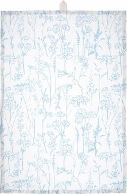 DUKA Ścierka kuchenna w rośliny DUKA ANLEGG 60x40 cm biała niebieska bawełniana