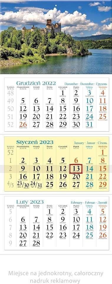 Lucrum Kalendarz 2023 Trójdzielny Czorsztyn