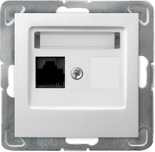Ospel Gniazdo komputerowe Impresja pojedyncze RJ45 5e białe (GPK-1Y/K/m/00)