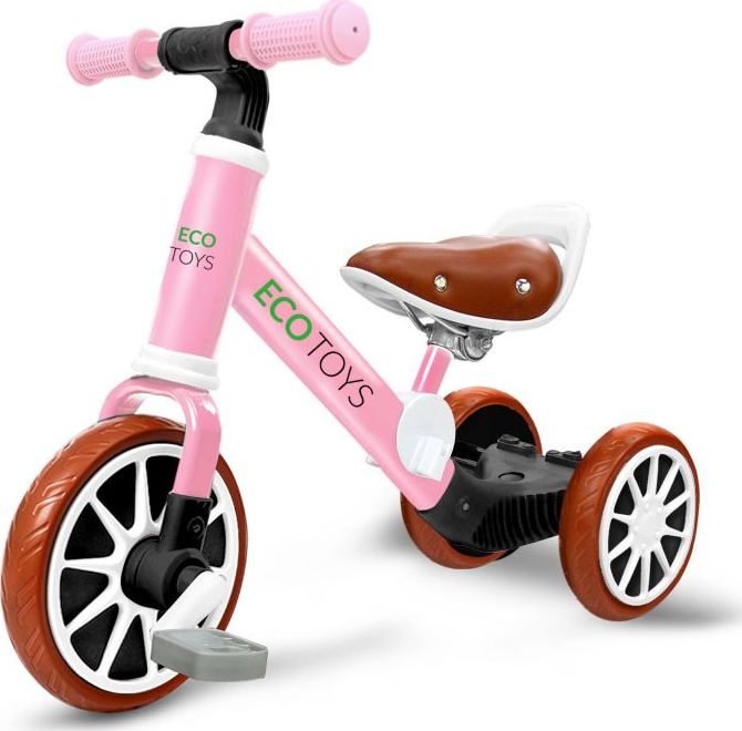 Ecotoys Rowerek biegowy rower 3w1 z pedałami + kółka boczne