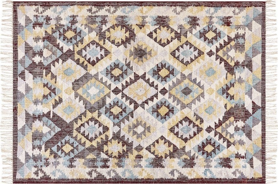 Beliani Dywan z juty 140 x 160 cm wielokolorowy FENER