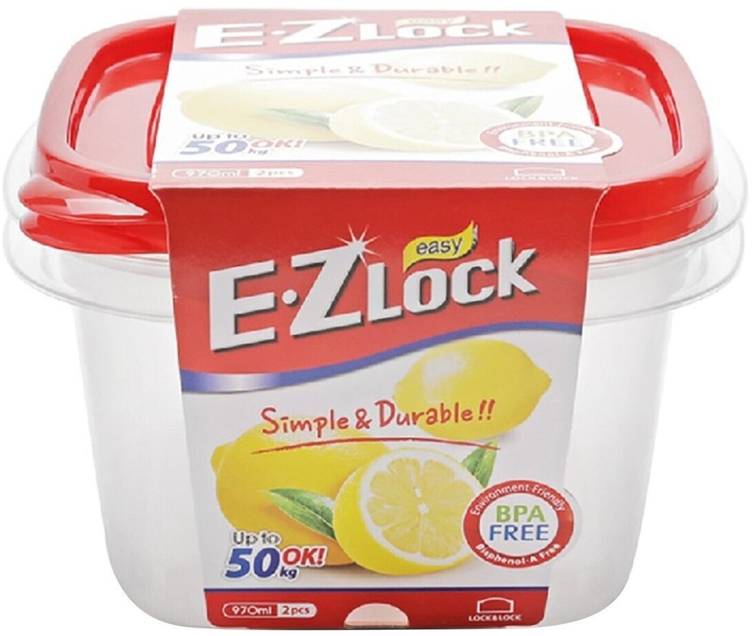 Partikas trauku kompl. 2gb E.Z Lock 970ml / kvadrats 8803733008952