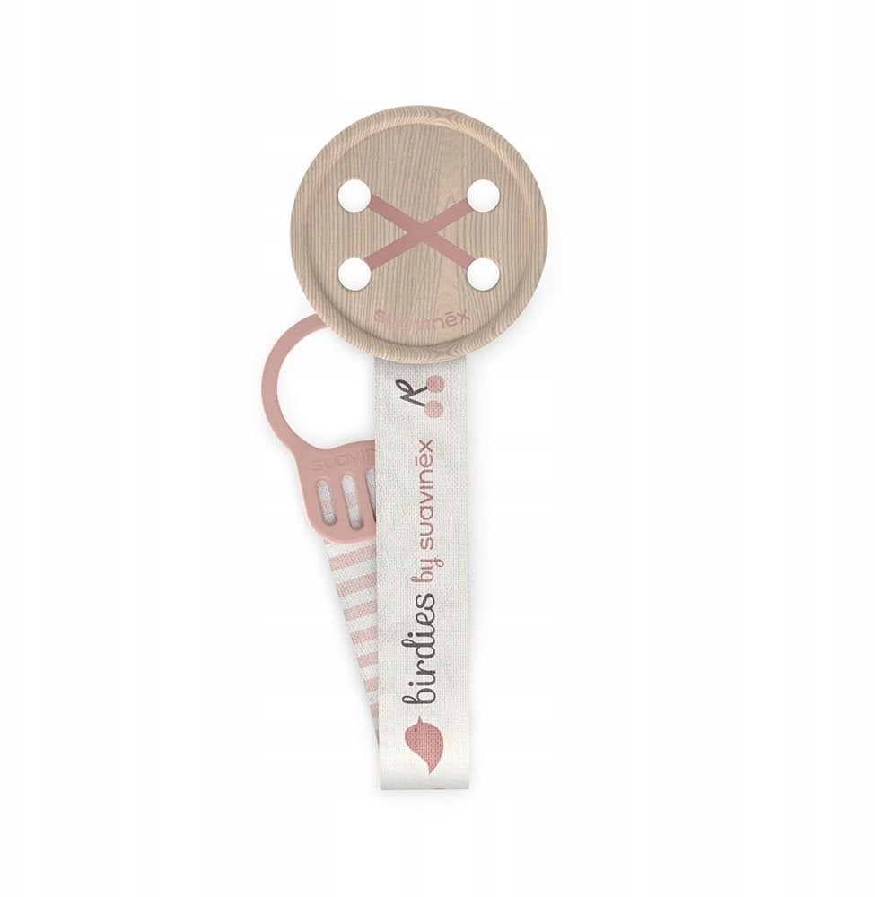 SUAVINEX - 309122-KLIPS DO SMOCZKA Z TASIEMKĄ RÓŻÓWY BIRDIES