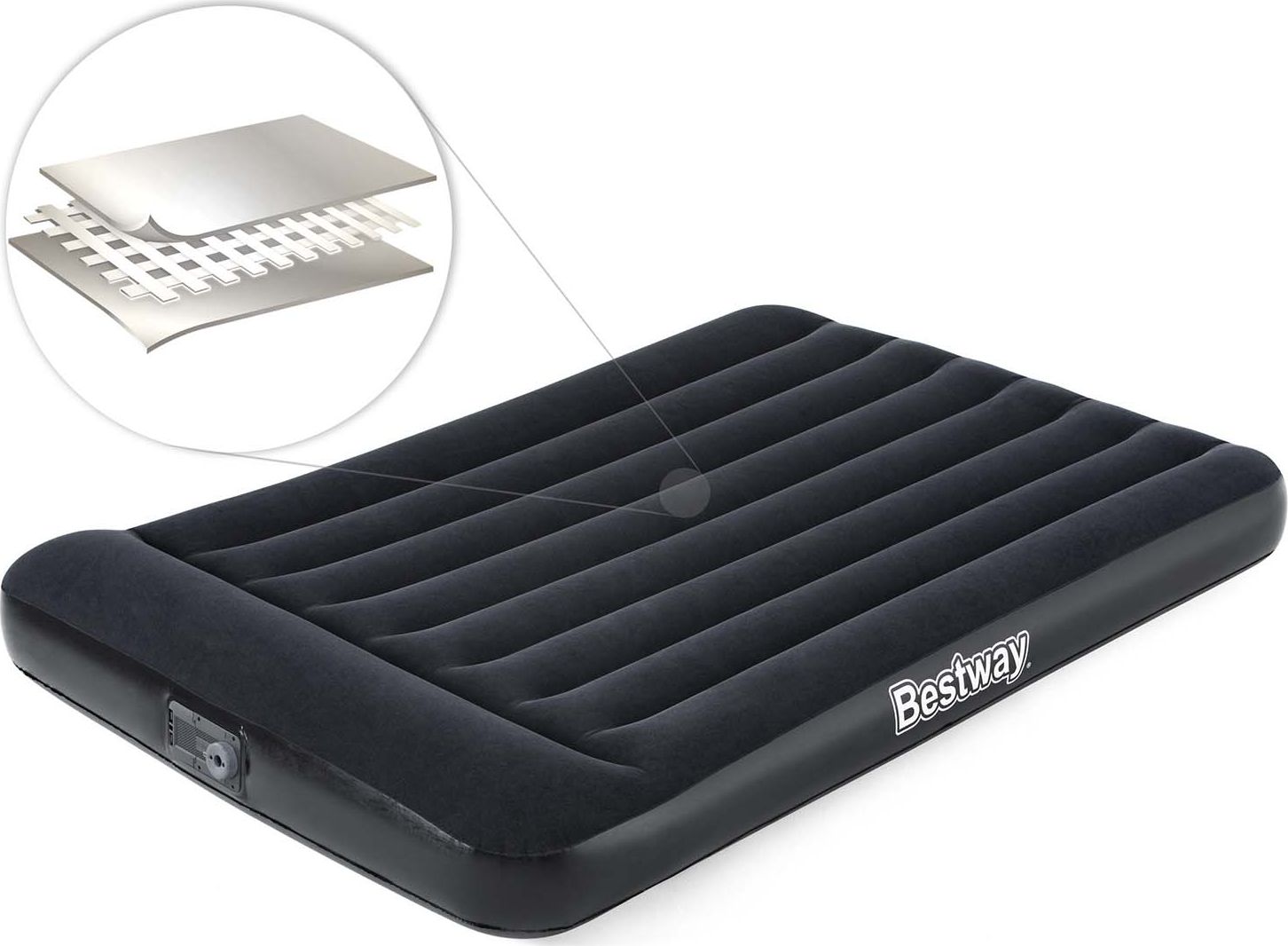 Bestway Materac dmuchany z wbudowaną pompką 191 x 137 x 30 cm Bestway 67462