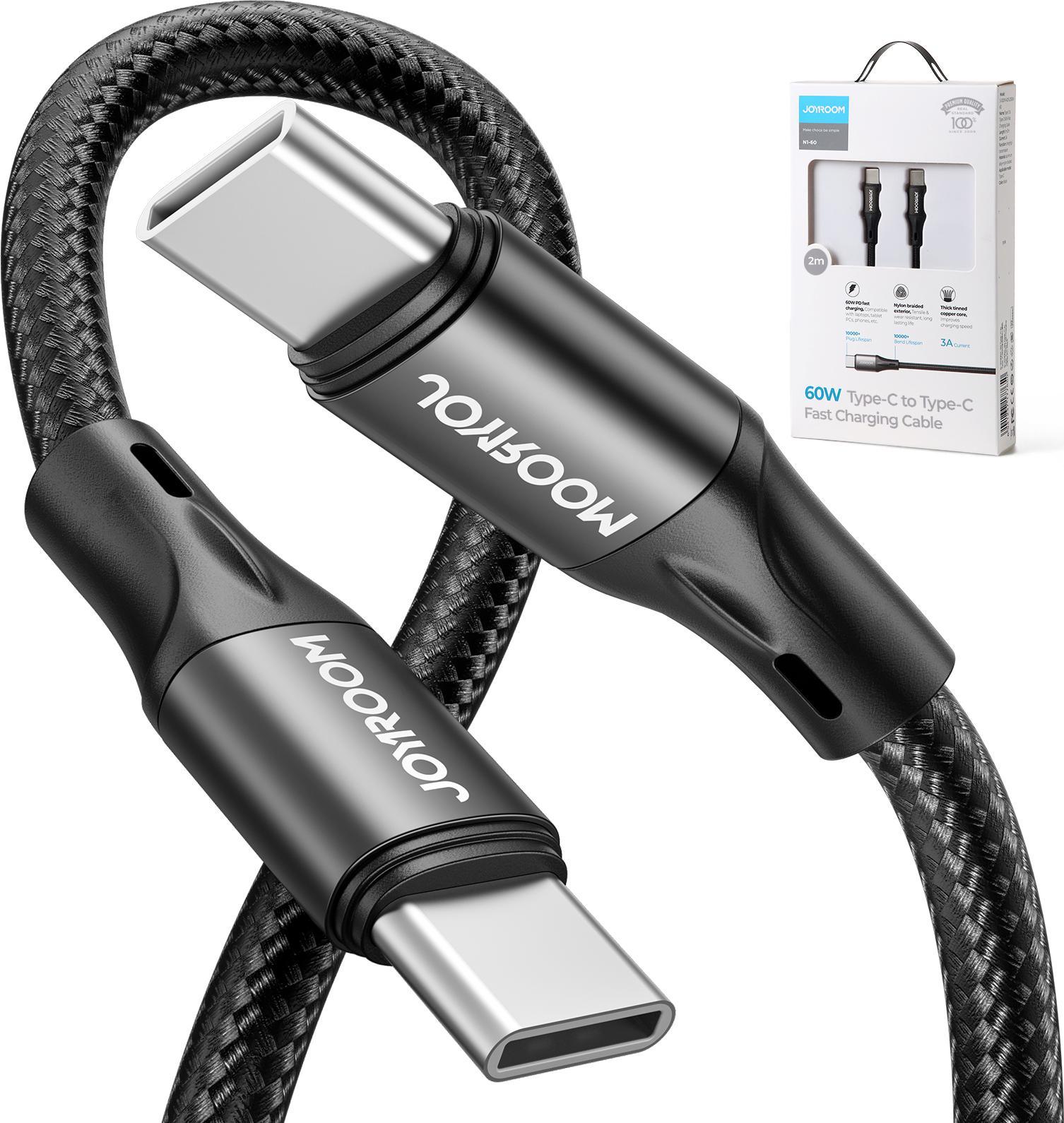 Kabel USB Joyroom USB-C - USB-C 2 m Czarny (6941237177650)
