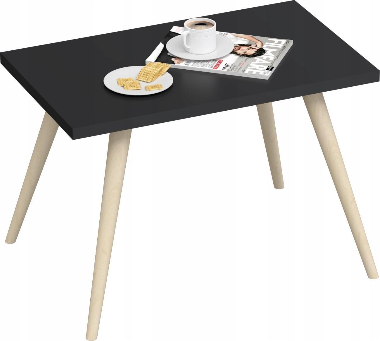YRKE STOLIK KAWOWY-120x50x18-CZARNY-NOGI BUKOWE