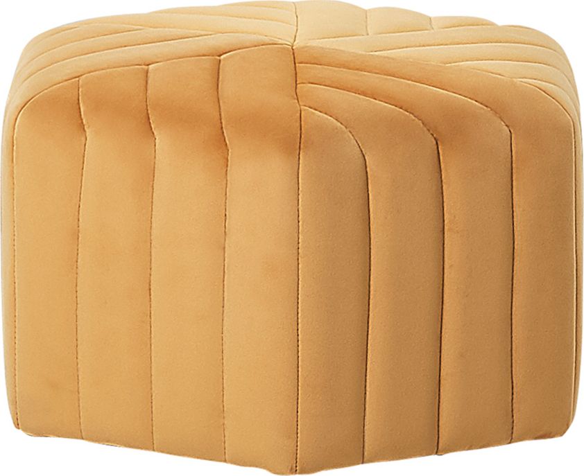 Beliani Puf welurowy 29 x 53 x 48 cm żółty MURIETTA