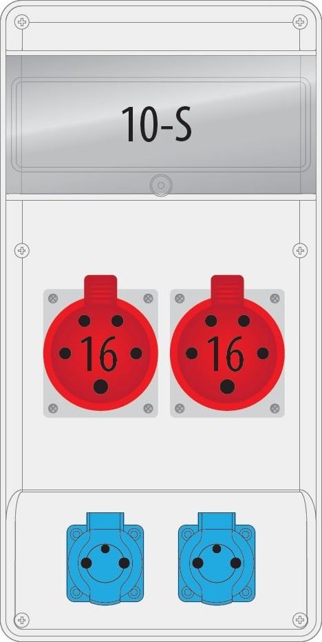 Pawbol Rozdzielnica R-BOX SLIM 2x16A/5p 2x250V 10S - B.SLIM-10S-2BR