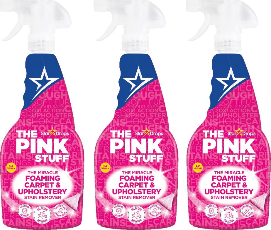 The Pink Stuff 3x Pianka do czyszczenia THE PINK STUFF spray do dywanów i tapicerki 500 ml