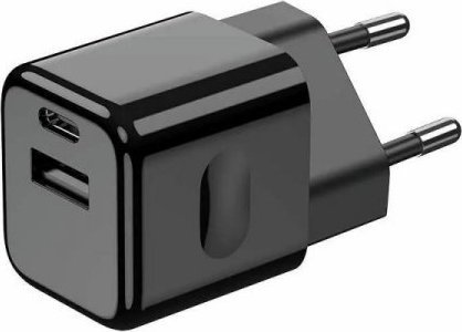 Ładowarka V-TAC Ładowarka USB V-TAC SZYBKA 20W Czarna MINI Dual USB Type-A Type-C VT-5320-B