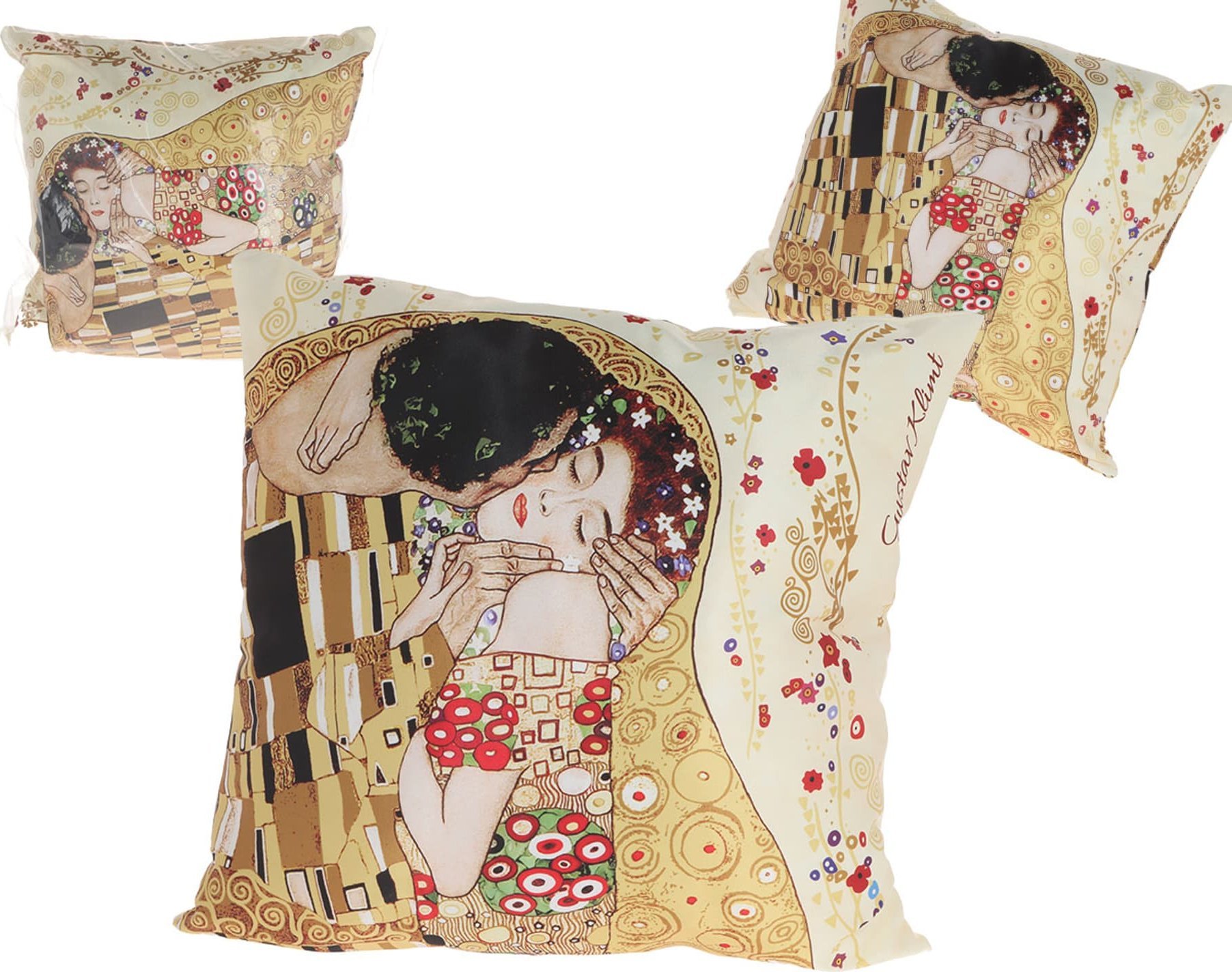 Carmani Poduszka z wypełnieniem/suwak - G. Klimt, Pocałunek (kremowe tło) (CARMANI)