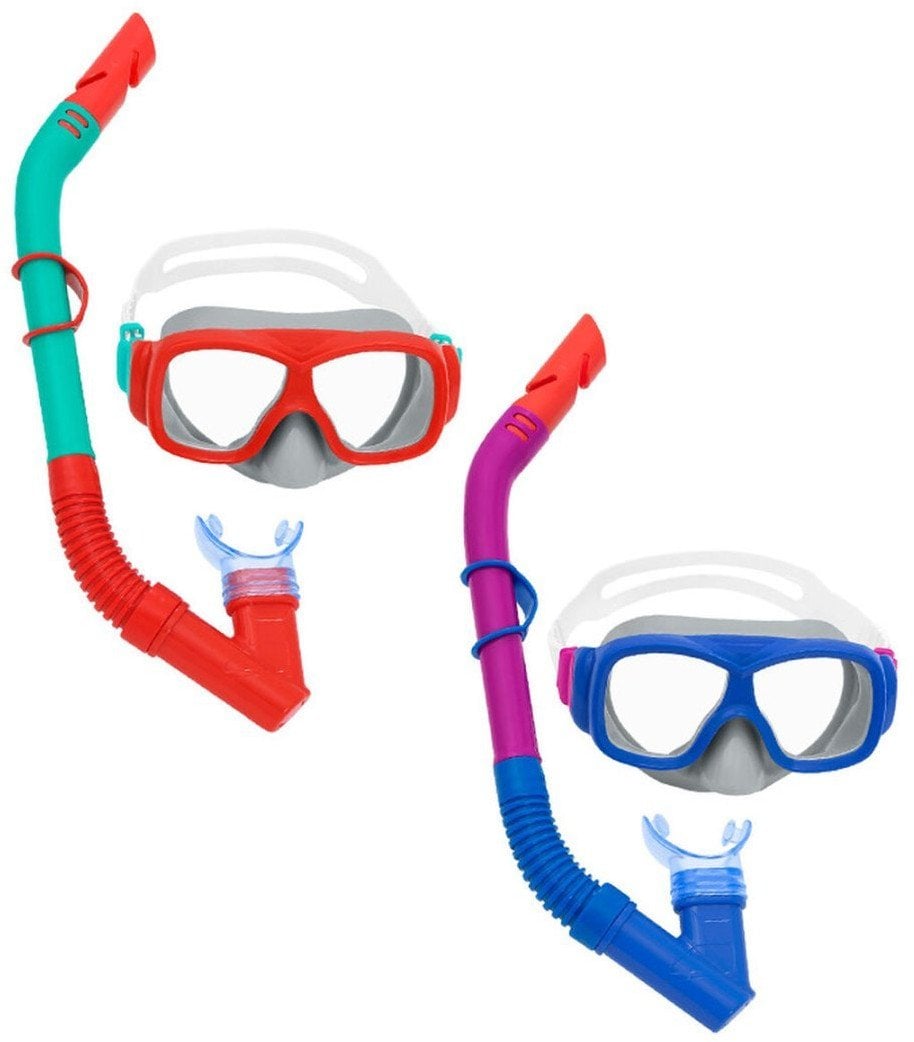 Bestway Zestaw Maska i Rura Junior Zawór Spustowy Kolor Asortyment +7 Lat Plaża i Basen 24025