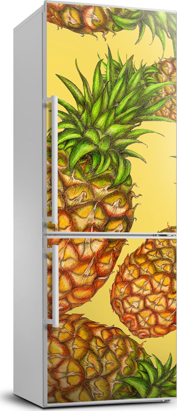 Tulup Naklejka samoprzylepna na lodówkę 70x190 cm Ananasy