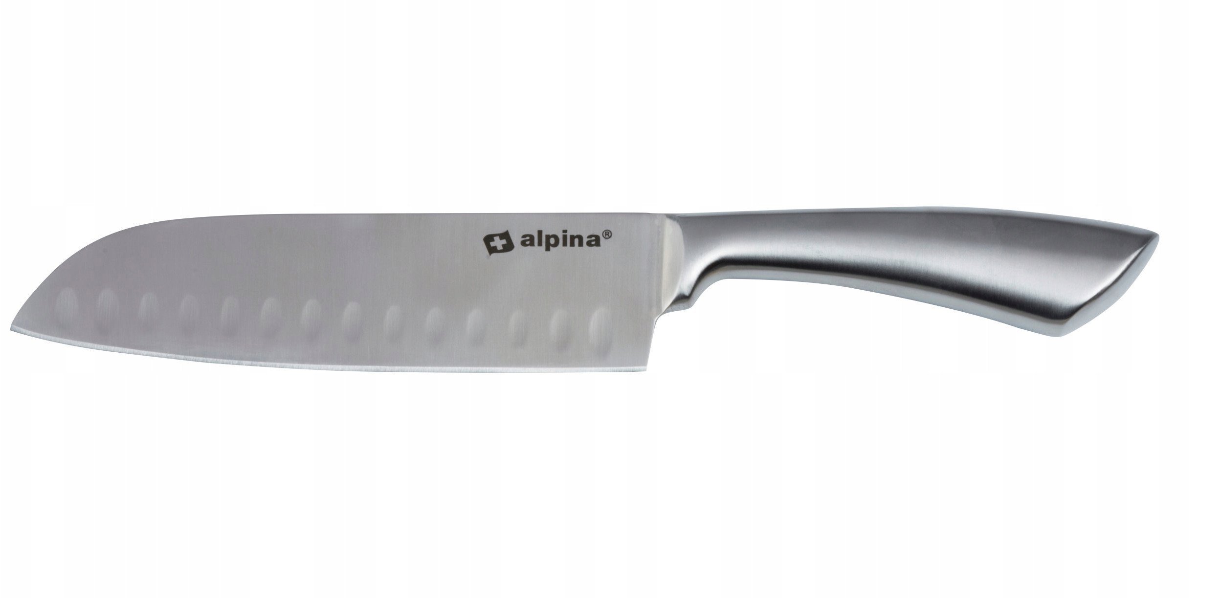 Nóż Santoku Japoński Stalowy Kuchenny Nierdzewny Solidny ALPINA 31 x 4,5 cm