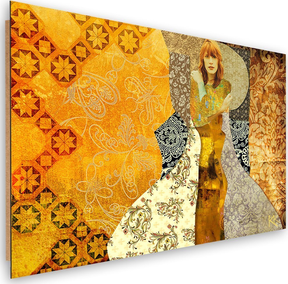 Feeby Obraz Deco Panel, Kobieta na ozdobnym tle - 120x80