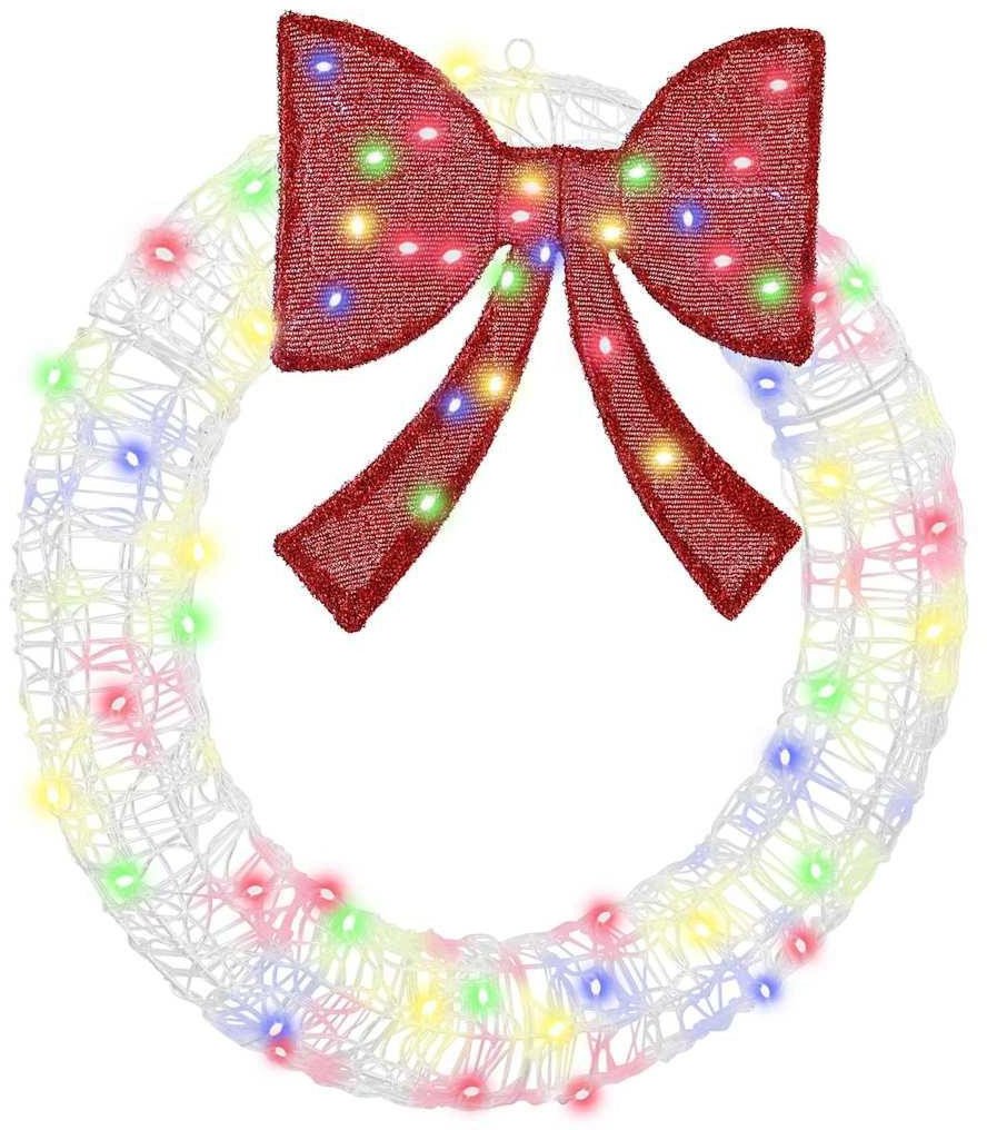 vidaXL Wianek Ze LED Lights Wielokolorowe 75 cm Akryl