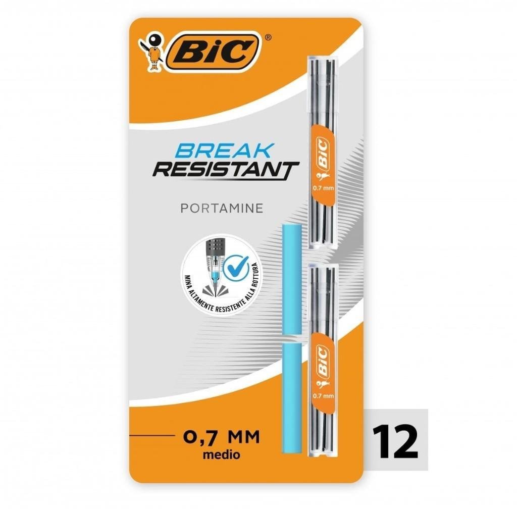 Wkłady +gumka Break Resistant 0,7mm 12+2szt BIC